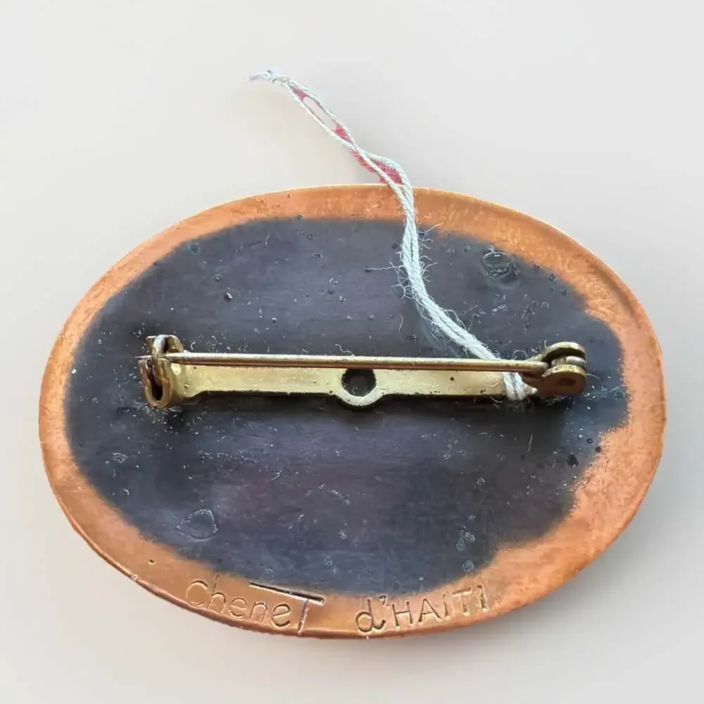 VNTG Winifred Mason Chenet d’Haïti Modernist Brooch Pin Copper&Brass Wire2”x1.5”